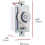 UltraPro 24-Hour Mechanical In-Wall Timer 3 Pack, Dial Timer, 30-Minute Intervals, Push Pins, Neutral Wire Required, Override Switch, Single-Pole, Ideal for Lights, LED, CFL 47978