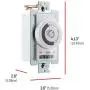 UltraPro 24-Hour Mechanical In-Wall Timer 3 Pack, Dial Timer, 30-Minute Intervals, Push Pins, Neutral Wire Required, Override Switch, Single-Pole, Ideal for Lights, LED, CFL 47978