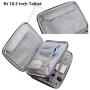 Electronics Organizer Travel Cable Cord Wire Bag Accessories Gadget Gear Storage Cases for 10.5 Inch Tablet (Light Gray)