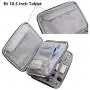 Electronics Organizer Travel Cable Cord Wire Bag Accessories Gadget Gear Storage Cases for 10.5 Inch Tablet (Light Gray)