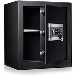 1.53cub Fireproof and Waterproof Safe Security Box, Electronic Digital Safe Box with Keypad, Combination Lock Safe Boxes for Home/Office/Hotel