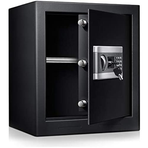 1.53cub Fireproof and Waterproof Safe Security Box, Electronic Digital Safe Box with Keypad, Combination Lock Safe Boxes for Home/Office/Hotel