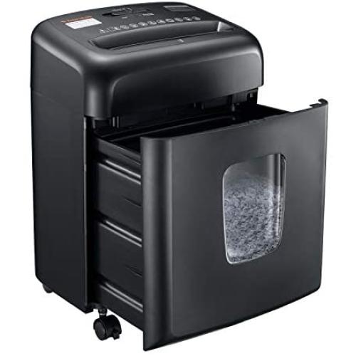Shredder for Home Office, Bonsaii Micro Cut Paper and Credit Card Shredder, 8 Sheet Paper Shredder with 4 Gallons Transparent Window, Black (C206-D)