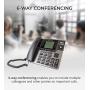 RCA U1000 Unison Base Station - 4 Line Phone Systems for Small Business with Digital Receptionist Bundle with Blucoil 6 AAA Batteries