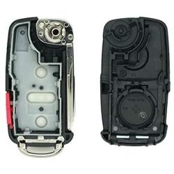 SEGADEN Replacement Key Shell Compatible with VOLKSWAGEN VW 5 Button Keyless Entry Remote Flip Key Case Fob 4+1 BTN SS826G