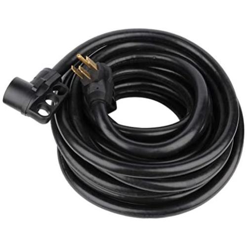 SCITOO 50Foot 50AMP RV Extension Cord Power Supply Cable for Trailer Motorhome Camper with Handle Black