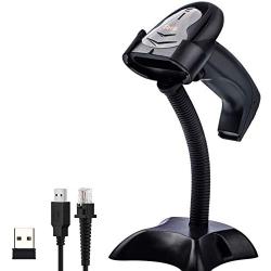 Tera Barcode Scanner Wireless CCD Image Bar Code Reader 1D Barcodes Screen Bar Codes Smudged Damaged Barcodes Readable with Hands-Free Adjustable Stand
