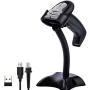 Tera Barcode Scanner Wireless CCD Image Bar Code Reader 1D Barcodes Screen Bar Codes Smudged Damaged Barcodes Readable with Hands-Free Adjustable Stand