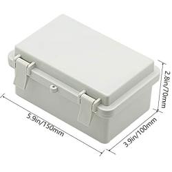 Zulkit Junction Box ABS Plastic Dustproof Waterproof IP65 Electrical Boxes Hinged Shell Outdoor Universal Project Enclosure With Lock 5.9 x 3.9 x 2.8 inch (150x100x70mm)