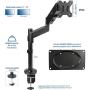VIVO Black Heavy Duty Articulating Single Pneumatic Spring Arm Desk Mount Stand, Fits Standard and Large Ultrawide Monitor Screen up to 35 inches with Maximum VESA 200x100, STAND-V101H