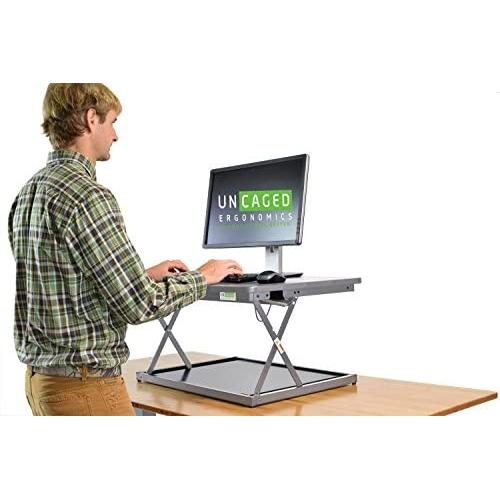 CHANGEdesk MINI Small Adjustable Height Standing Desk Converter for Laptop Macbook Single Monitor Desktop Computer portable lightweight ergonomic sit stand up corner riser affordable compact tabletop