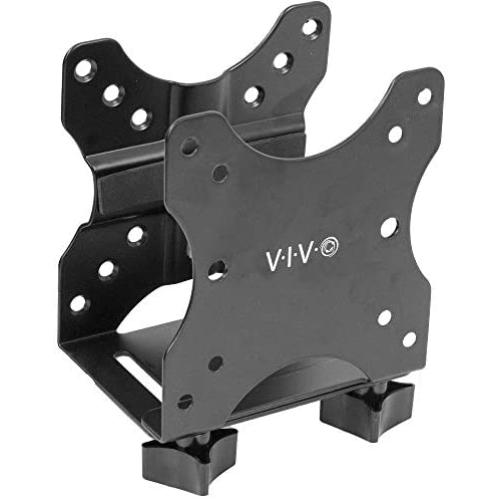 VIVO Adjustable Thin Client Mini PC Mount Bracket, CPU VESA Under Desk and Monitor Arm Computer Holder, Black, MOUNT-PC05C