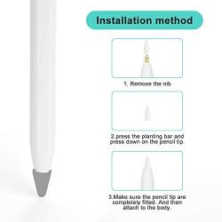 ZALU Compatible with Apple Pencil Tips Replacement for 2nd Gen, Silicone Nibs Cover Writing Protection for iPad Pencil (Grey-5 pcs)