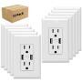 High Speed USB Outlet Charger, Total 4.8A Quick Charging Capability, Child Proof Safety Duplex Receptacle 15Amp, Tamper Resistant Outlet Wall Plate Included bekca KT48 4.8A USB Outlet 10 pack