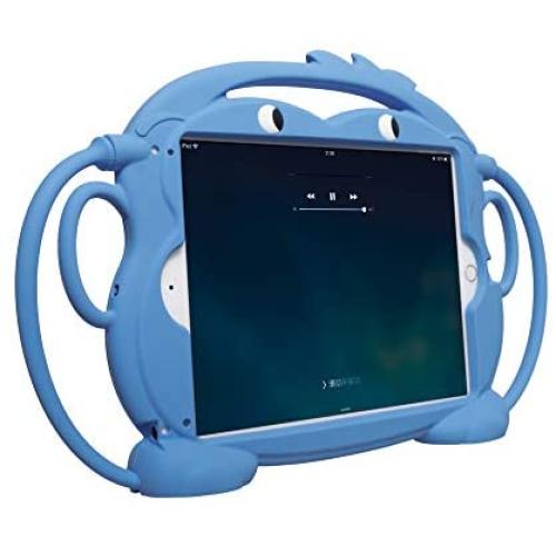 CHINFAI Kids Case for iPad 2017/2018 [Double-Faced Monkey Series] Shock Proof Handle Stand Silicone Protective Cover for 9.7 inch iPad Pro/Air/Air2/5th/6th Tablet (Blue)
