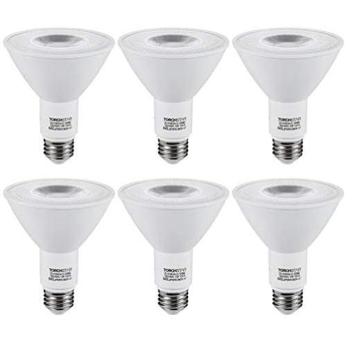 TORCHSTAR PAR30 Dimmable LED Spotlight Bulbs, Long Neck, CRI90+, 12W (75W Eqv.), UL & Energy Star Listed, E26 Standard Base, 840Lm, 5000K Daylight, for Recessed Trim Lighting, Track Light, Pack of 6