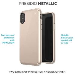 Speck Products Presidio Metallic iPhone Xs/iPhone X Case, Nude Gold Metallic/Nude Gold