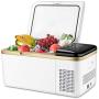 19 Quart Portable Refrigerator Freezer Compact Car Fridge Electric Cooler Chest Freezer for Truck,RV,Boat,Van,Trailer Car Use Only 12/24V DC,Cooling from 68°F to -13°F(White)
