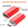 USB C to Micro USB Adapter, (4-Pack) Type C Female to Micro USB Male Convert Connector Support Charge & Data Sync Compatible with Samsung Galaxy S7/S7 Edge, Nexus 5/6 and Micro USB Devices (Red)