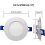 JULLISON LED 12 Packs 4 Inch Recessed Low Profile Slim Panel Light with Junction Box, IC Rated Air Tight, 120VAC, 9W, 550 Lumens, 3000K Warm White, CRI80+, Dimmable, Damp, ETL + Energy Star