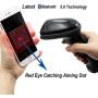 TEEMI 1D 2D Bluetooth Barcode Scanner with USB Cradle Data Receiver Charge Station, GS1 QR PDF417 Wireless Automatic Omnidirectional Screen Scanning