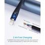 [ Apple MFi Certified ] 1Pack 16ft iPhone Charger Cord, 5M Long Lightning Cable 16 Foot, High Fast iPhone Charging Cable Cord with Metal Connector for iPhone 11/11Pro/11Max/XS/XR/XS Max/8/7/6/5S Blue