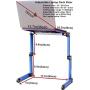 Ergonomic Portable Laptop Stand Table Desk Foldable Lap Tray for Bed Sofa Fully Adjustable Height and Angle Laptop Riser with USB Fans for Work from Home or Travel (Blue)