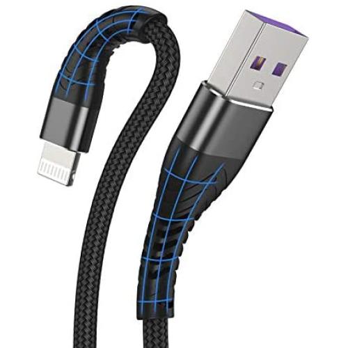 iPhone Charger 6ft, Lightning Cable 6 Foot [MFi Certified 2Pack] Long iPhone Charger Cord,Fast iPhone USB Cord for iPhone 11/11Pro/11Max/ X/XS/XR/XS Max/8/7/6/5S/SE/iPad Mini，More(Black)
