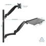 VIVO Black Sit-Stand Wall Mount Counterbalance Height Adjustable Monitor and Keyboard Workstation for Screens up to 27 inches STAND-SIT1K