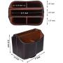 Baitaihem Rotatable Remote Control Holder PU Leather Remote Control Organizer with 5 Compartments for Remotes Controllers Eyeglasses TV Guide Mail Electronics Tablet Media Storage,Brown