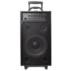 Pyle Wireless Portable PA Speaker System - 800W Bluetooth Compatible Rechargeable Battery Powered Outdoor Sound Speaker Microphone Set w/ 30-Pin iPod dock, Wheels - 1/4'' to AUX RCA Cable - PWMA1080IBT