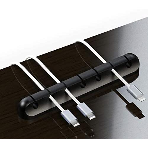 Self-Adhesive Multi-opening Cable Clips, Table Cord Organizer, Cable Desktop Management, Wire Holder System with 7-openings for Phone Data Charging Cables, Computer, HDMI, Ethernet Mouse Cord (2 Pack)
