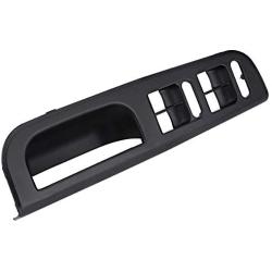 Master Window Switch Control Panel Cover Trim with Pull Handle Trim for VW Golf Passat Jett 1998-2004(Black)