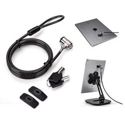AboveTEK Laptop Lock, Tablet Lock Security Cable, 2 Keys Durable Steel iPad Locking Kit w/Adhesive Anchors, Anti Theft Hardware Protection for iPhone Mobile Notebook Computer Monitor Mac Book Laptop