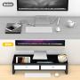 Monitor Stand Riser with Drawer - Desk Shelf Organizer Keyboard Storage Black 22'' x 10.6'' x 4.7''