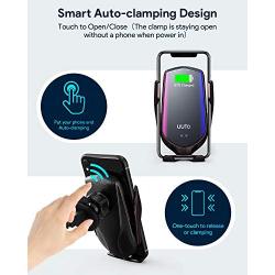 Wireless Car Charger, 10W Qi Fast Charging Auto-Clamping Car Mount Air Vent Phone Holder for iPhone 12 Series/ 11/11 Pro/ 11Pro Max/Xs Max/XS/XR/X/ 8/8P, Samsung S20 /S10 /S9 /S8 /Note10 /Note9