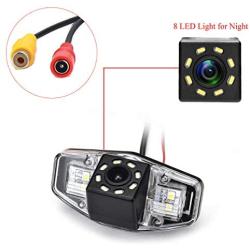 aSATAH 2.4G Wireless Car Rear View Camera for Honda Accord/Inspire/Spirior/Honda Civic VII VIII/Honda City 4D & Waterproof and Shockproof Reversing Backup Camera (8 LED)