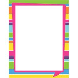Barker Creek Designer Computer Paper, Happy Bright Stripe, 8.5” x 11”, Decorative Printer Paper, Stationery, 50 Sheets per Pkg, Home, School and Office Supplies (745)