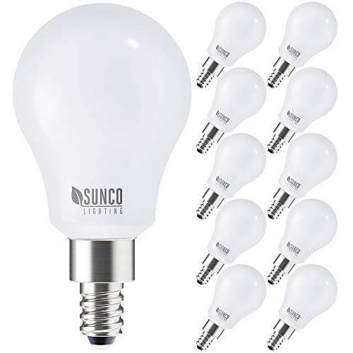 Sunco Lighting 10 Pack A15 LED Candelabra Bulb, 5W=40W, 2700K Soft White, Dimmable, Waterproof, 450 LM, E12 Base, Indoor/Outdoor Light - UL