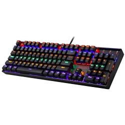 Redragon K551 Mechanical Gaming Keyboard RGB LED Rainbow Backlit Wired Keyboard with Red Switches for Windows Gaming PC (104 Keys, Black)