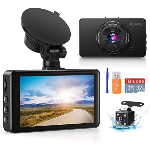Dash Camera for Cars, Super Night Vision Dash Cam Front and Rear with 32G SD Card, 1080P FHD DVR Car Dashboard Camera with G-Sensor, WDR, Parking Monitor, Loop Recording, Motion Detection 【2021 New】