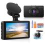 Dash Camera for Cars, Super Night Vision Dash Cam Front and Rear with 32G SD Card, 1080P FHD DVR Car Dashboard Camera with G-Sensor, WDR, Parking Monitor, Loop Recording, Motion Detection 【2021 New】