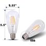 6Pack DC 12 Volt Light Bulb ST64 Cool White 6000k 4W LED Edison Filament E26 Screw Base Lamp Low Voltage Ferry RV Marine Boat Solar Theatrical Production Stage Prop Retro Landscape Industrial Lighting