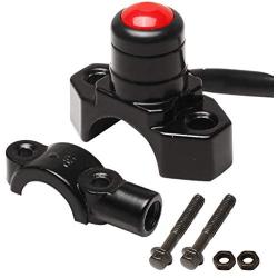 Monrand CNC Universal Motorcycle Engine Stop Start Kill Switch Push Button With Mounting Backplate Fit For ATV Dirt Pit Bike Scooter 22mm Handlebar