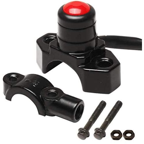 Monrand CNC Universal Motorcycle Engine Stop Start Kill Switch Push Button With Mounting Backplate Fit For ATV Dirt Pit Bike Scooter 22mm Handlebar