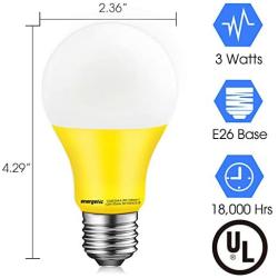 A19 Yellow Light Bulb, 3W Equivalent 40W, E26 Base Non-dimmable LED Bulb for Indoor Use,Party Decoration, Home and Holiday Lighting, UL Listed, 2 Pack