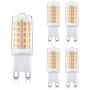 G9 LED Bulb 4W, 40 Watt T4 G9 Base Halogen Equivalent, 2700K Soft Warm White, 120V No-Flicker, Chandelier Lighting Non-Dimmable 450LM (5 Pack) by BAOMING