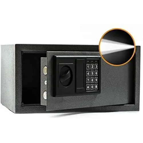 Sdstone Safe Box with Induction Light,Electronic Digital Securit Safe Steel， for Home Office Hotel BusinessGun Passport Cash,0.4 Cubic Feet
