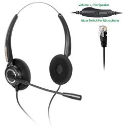 Volume+Mute for Microphone +Corded RJ9 Phone Headset Binaural with Noise Canceling Microphone ONLY for Cisco IP Phones: Such as 6941 7942 7971 8841,8845, 8851, 8861,8945, 8961, 9951, 9971 etc