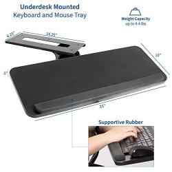 VIVO Adjustable Computer Keyboard & Mouse Platform Tray Ergonomic Under Table Desk Mount Drawer Underdesk Shelf (MOUNT-KB03B)